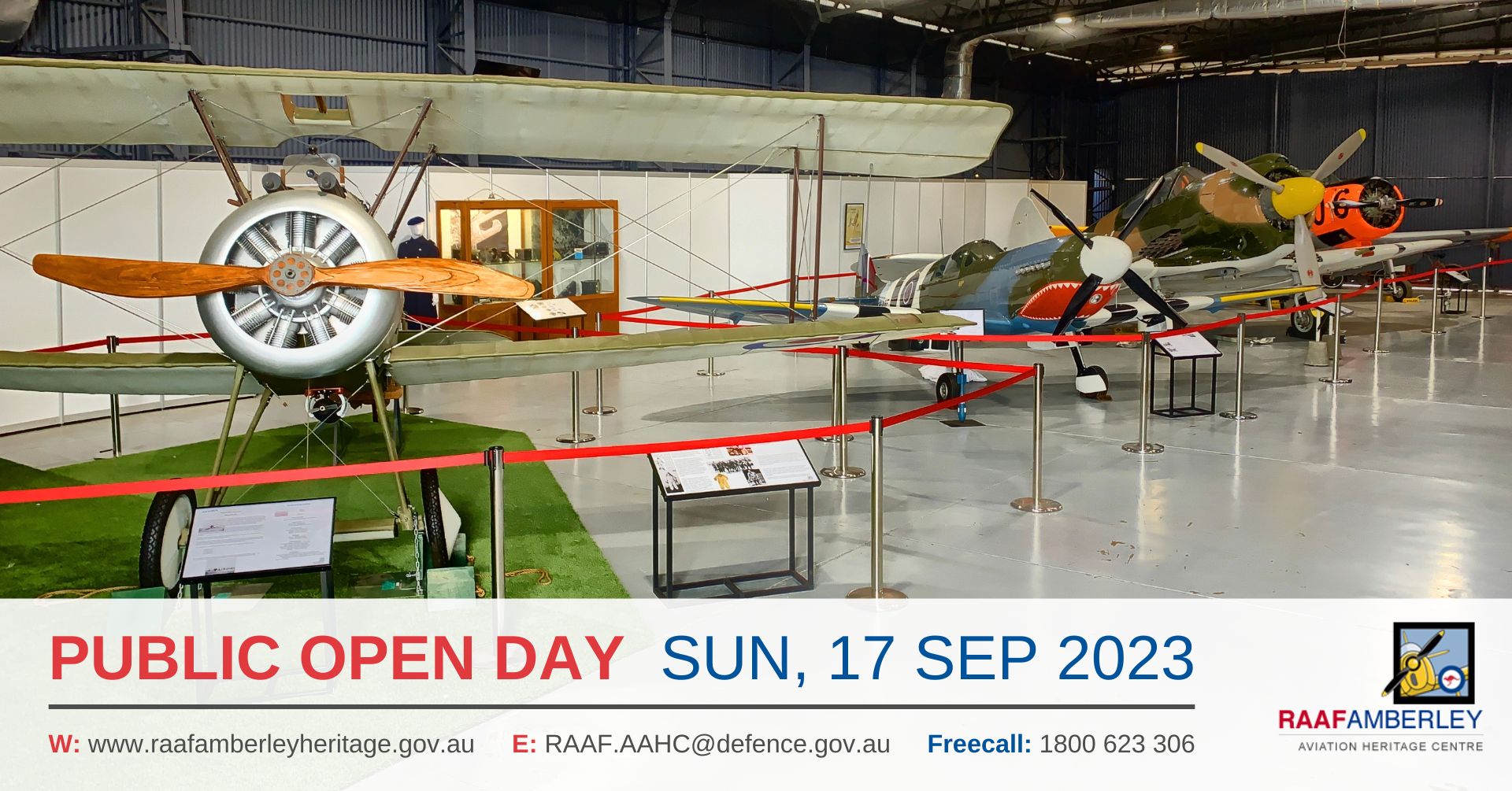 RAAF AAHC – Monthly Sunday Public Open Day – 17 Sep 2023